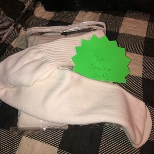 Four Pairs of white Soccer Socks